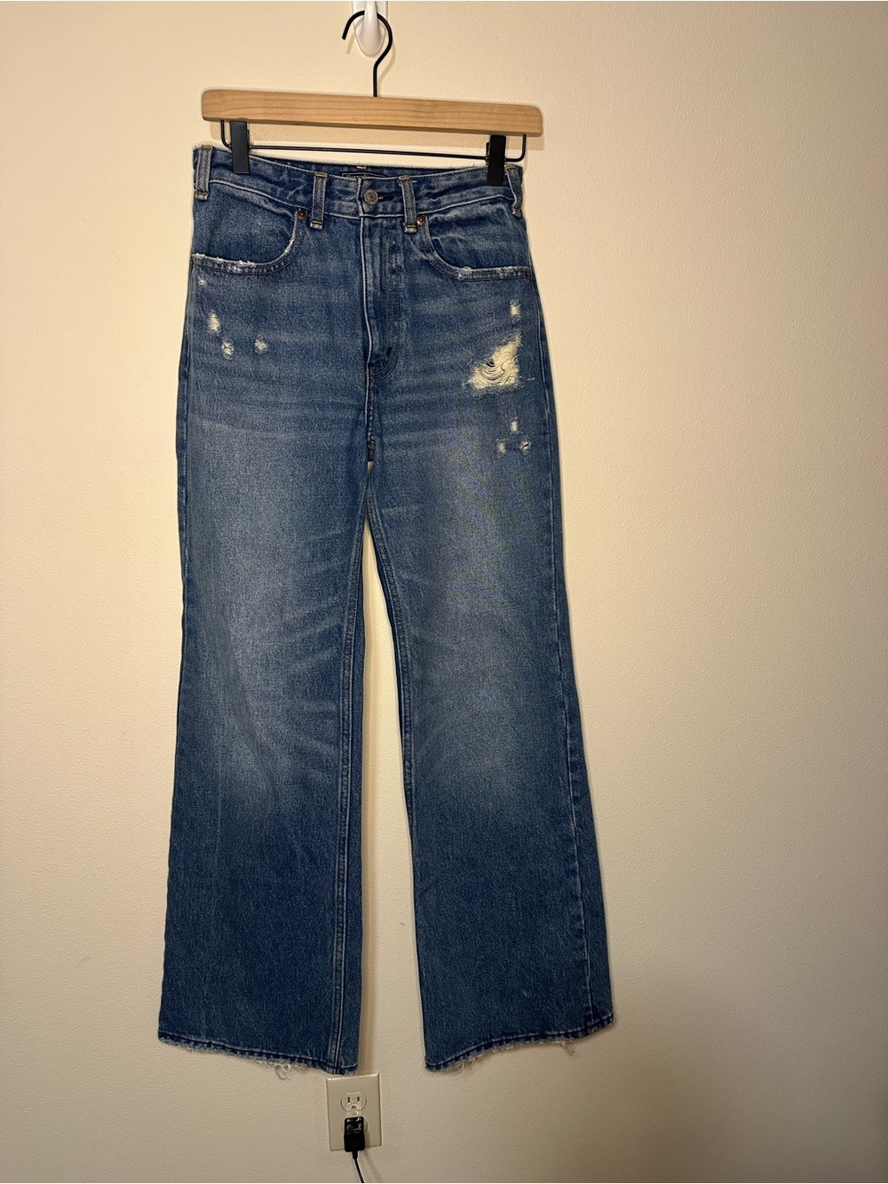 Abercrombie and fitch Annie high rise wide leg jeans distressed size 26 2R - Picture 6 of 7